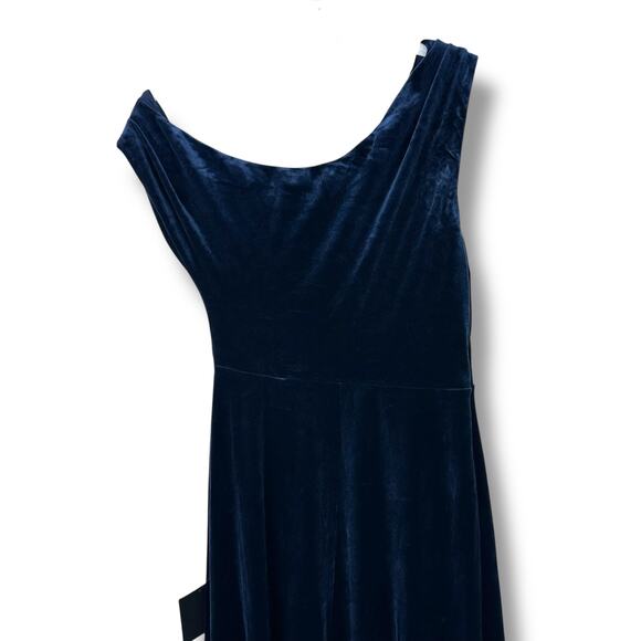 Lulus NWT Coveted Confidence Off-The-Shoulder Velvet Asymmetrical Maxi Dress - Picture 8 of 10